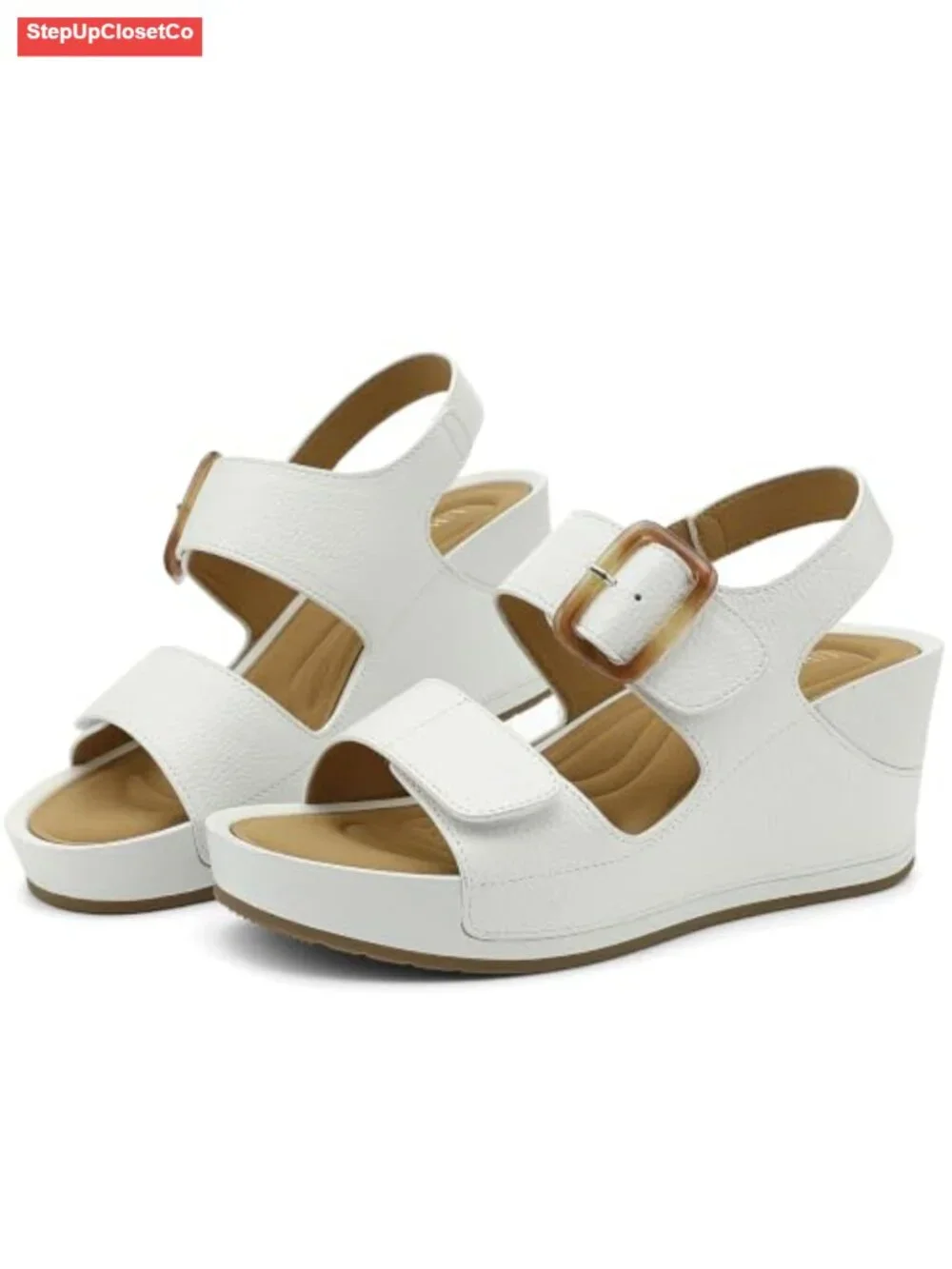 Women's Platform Wedge Sandals Open Toe Ankle Strap Adjustable Comfortable
